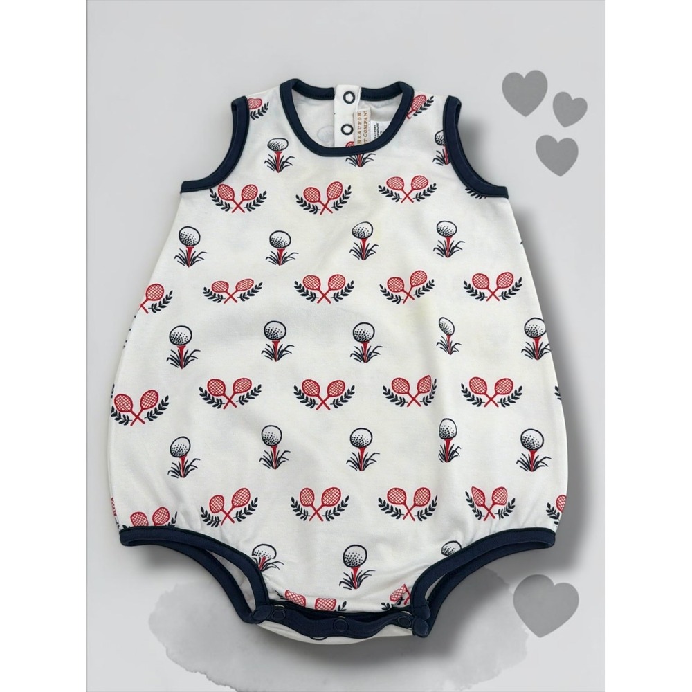 The Beaufort Bonnet Company Pima Cotton Golf Tennis Bubble Romper 6-12M